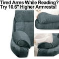 thumbnail image 3 of Reading Pillow for Bed with High Arm Rests ,Back Support Pillow for Sitting Up in Bed with Shredded Memory Foam for Reading, TV, Gaming or Relaxing on Floor（Charcoal Gray, Large）, 3 of 12