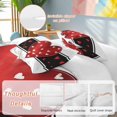 thumbnail image 2 of 3 Piece Red Love Heart Valentine Duvet Cover Set Full Size, Microfiber Comforter/Quilt Cover with Corner Ties and 2 Pillowcases, Red Black Love Heart All Season Soft Bedding with Zipper Closure, 2 of 8