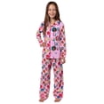 thumbnail image 7 of Barbie Girls' Christmas Holiday FALALALA Santa Snowflake Kids 2PC Button-Front Sleep Pajama Pant Set Loungewear, 7 of 7