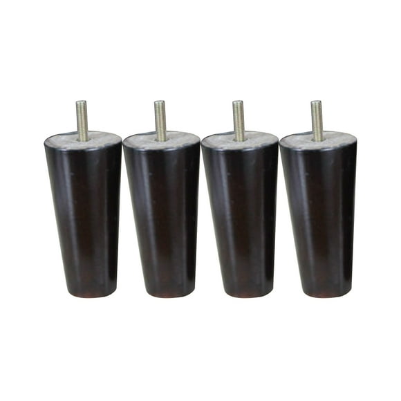 veasfak 4 Pcs Pieds de Canapé en Cône en Bois Massif de 5 Pieds' de Hauteur Couleur Noire Pieds de Meuble de Canapé Noir 12 cm H