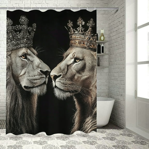 Patifu Lions Crowns Renaissance Chic Modern Bathroom Decor Shower Curtain 36"x72