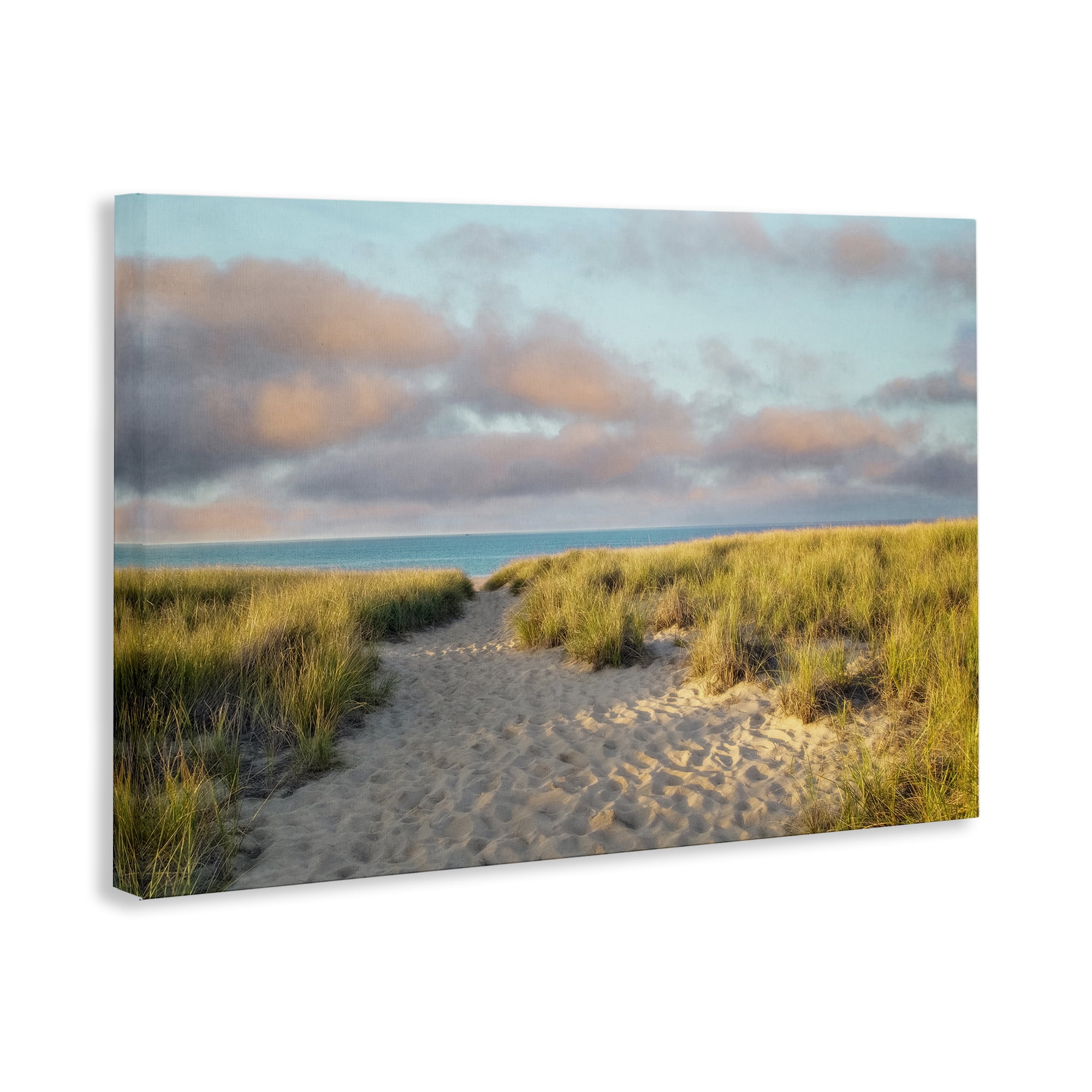 Stupell Industries Beachy Footprints Path Landscape & Nature Photography Wrapped Canvas Art Print Wall Art, 36 x 24