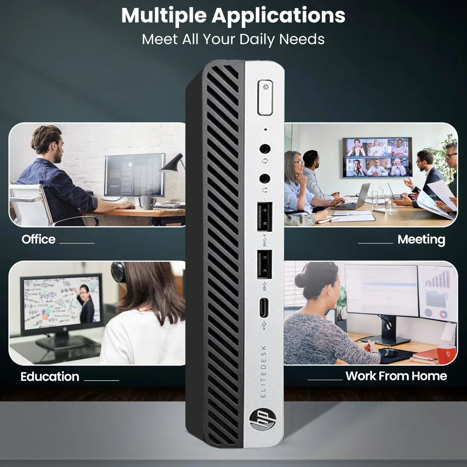 Restored HP EliteDesk G3 Mini Desktop PC Intel Quad-Core i5-6500T, 16GB DDR4 Ram, 500GB HDD, WiFi, Keyboard and Mouse, Windows 11 Pro (Refurbished)
