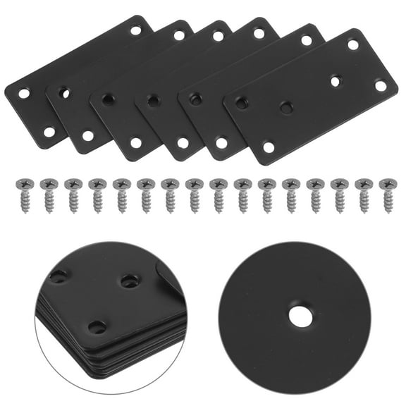 Raindrops 6PCS Flat Mending Plate Metal Bracket Straight Brackets  Stainless Steel Connector Plates Heavy Duty Straight Bracket Straight Corner Braces  (With Screws)