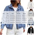 thumbnail image 3 of Uaswgudfs Women's Denim Bomber Jacket Stand Collar Zip Up Pocket Elastic Hem Casual Outerwear, 3 of 9