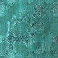 thumbnail image 1 of Ahgly Company Indoor Square Oriental Turquoise Blue Industrial Area Rugs, 6' Square, 1 of 4
