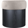 thumbnail image 3 of Meridian Furniture Nimes Beige Velour Fur Fabric Ottoman/Stool, 3 of 8