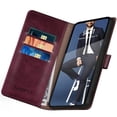 thumbnail image 6 of SUANPOT For Samsung Galaxy S22 Ultra with RFID Blocking Leather Wallet Case Credit Card Holder,Wine Red, 6 of 8
