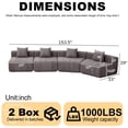 thumbnail image 4 of Newest Curved Symmetrical Modular Chenille Sectional Sofa with 4 Pillows and No Assembly,Grey, 4 of 4