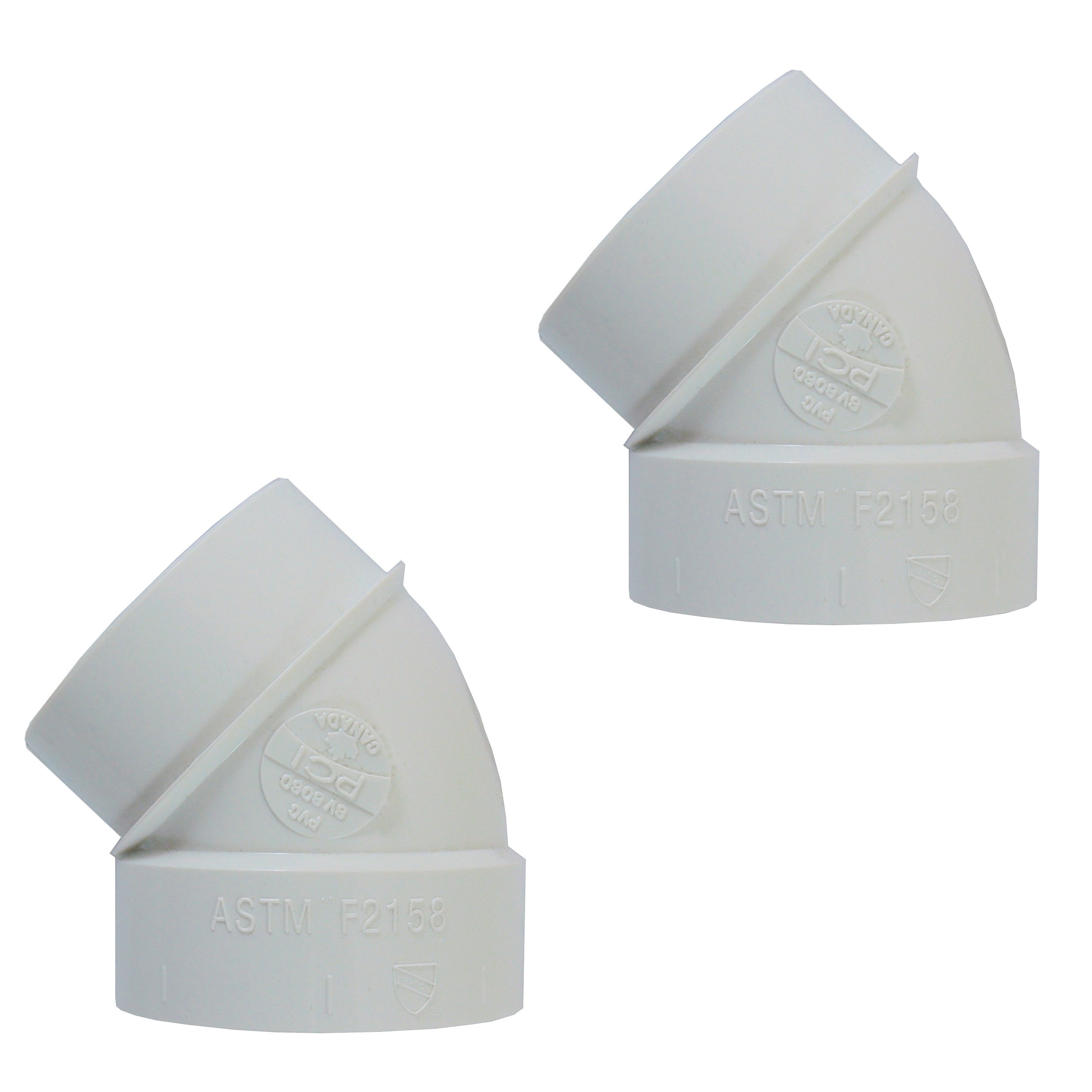 Central Vacuum 45 Degree Street/Spigot Elbow Built in Vacuum Pipe Fitting 45 Degree Street