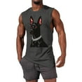 thumbnail image 1 of Camiseta sin mangas de cuello redondo para hombre, informal, a la moda, con estampado, deportiva, de poliéster, 1 of 5