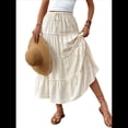 thumbnail image 2 of Falda Larga Informal Elegante de Verano para Mujer, con , Cintura Alta, Corte A, Holgada y Bolsillos M, 2 of 10