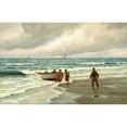 thumbnail image 3 of Carl Locher 18x13 Black Modern Framed Museum Art Print Titled - Ashore! Motif from Skagens Sonderstrand. Fresh Increasing Coal (1899), 3 of 5