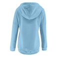thumbnail image 6 of Daznico Sweatshirt for Women,Women Casual Solid Button-up Sweatshirt Pocket Hooded Strap Long Sleeve Loose Top with Pockets,Women's Hoodies & Sweatshirts(Size:3XL), 6 of 6