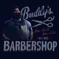 thumbnail image 2 of Junior's Soul Buddy's Barbershop Graphic Tee Navy Blue Large, 2 of 3