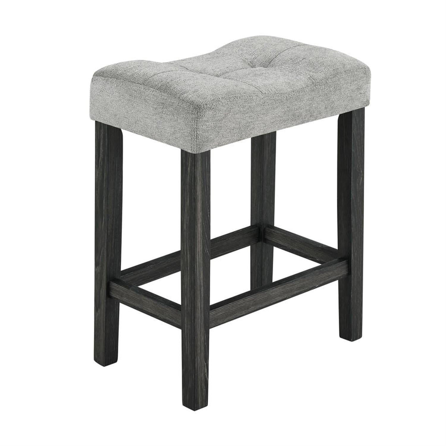 Demi Bonn 5-Piece Dining Table Set with 4 Upholstered Bar Stool, Industrial Kitchen Bar Table Furniture Sets for Living Room, Apartment, Black