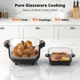 thumbnail image 4 of AIRMSEN Portable Glass Air Fryer, 4.8QT & 1.3QT Non-Toxic Glass Bowls, Max 450°F, 4 Preset Modes with Adjustable Time & Temp, Dishwasher-Safe, 1500W, 4 of 11