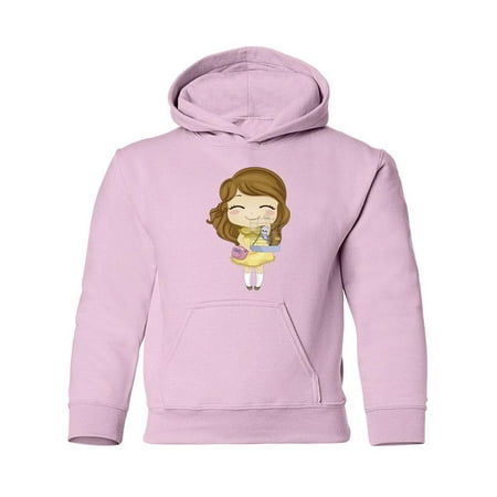 Girl With A Pet Bird Hoodie Juniors -Image by Shutterstock, Small