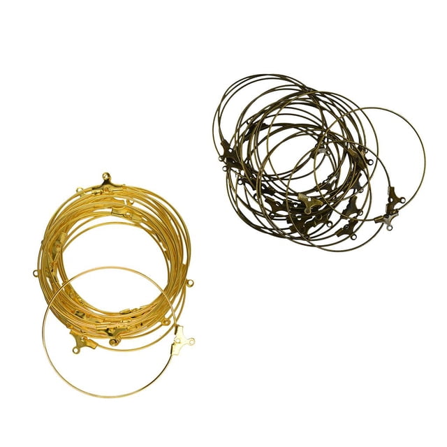 40 Piezas de Latón Abalorios Aros Pendientes Gloria Pendientes de aro de oro