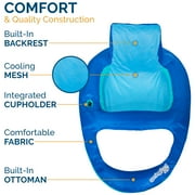 SwimWays Spring Float Recliner XL Inflatable Pool Lounge Chair with Backrest, Pool Float for Adults