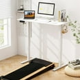 thumbnail image 3 of Finihen Electric Standing Desk with 3 Memory Height Settings and 2 Hanging Hooks and Cable Management, Small Home Office Desk Study Writing Table, White, 3 of 10