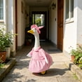 thumbnail image 4 of Cififendec Porch Goose Dress Up Set, Cute Pink Polka Dot Dress with Bowknot Hat for 23" Goose Figurine Outdoor Yard Garden Summer Decor, 4 of 5