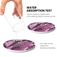 thumbnail image 5 of Round Ceramic Car Coasters 2 Pack Absorptive Clean Cork Bottom For Anti-Slip Use On Most Cars Darkmagenta Marble_1, 5 of 8