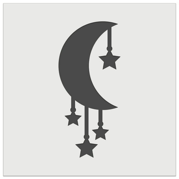 Moon with Hanging Stars DIY Cookie Wall Craft Stencil - 5.5 Inch
