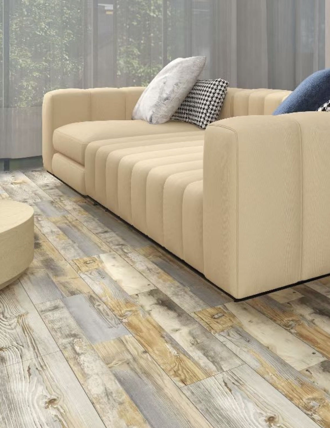 Dekorman Gray Cottage Pine 7.1 in. W x 48 in. L x 5 mm T Rigid Core Vinyl Plank (23.64 Sq.ft./Case)