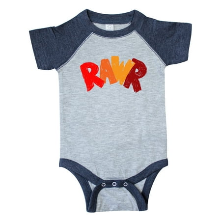 

Inktastic Rawr Distressed Text in Red and Orange Gift Baby Boy or Baby Girl Bodysuit