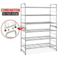 thumbnail image 2 of Auledio 3 Tier Metal Shoe Rack,Stackable and Freestanding Wire Grid Organizer for Bedroom Closet Entryway,Silver, 2 of 6
