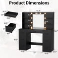 thumbnail image 6 of Lacoo Vanity Desk with Mirror and LED Lights, Makeup Vanity with 7 Drawers & 4 Shelves, Vanity Table with Power Outlet for Bedroom Dressing Room, Black, 6 of 8