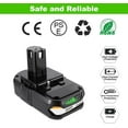 thumbnail image 6 of 3.6Ah P102 Battery 18V Lithium Replacement for Ryobi P103 P104 P105 P107 P108 P109 P190 18Volt ONE Plus Batteries,2Pack, 6 of 8