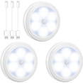 thumbnail image 1 of Lámpara con sensor de movimiento Laklulu, lámpara para armario, luz nocturna LED recargable por USB, lámpara de escalera de 6 LED para armario, estante, entrada, garaje, cocina y pasillo (paquete de, 1 of 2