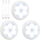 thumbnail image 1 of Lámpara con sensor de movimiento Laklulu, lámpara para armario, luz nocturna LED recargable por USB, lámpara de escalera de 6 LED para armario, estante, entrada, garaje, cocina y pasillo (paquete de, 1 of 2