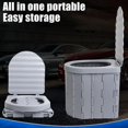 thumbnail image 3 of Inodoro portátil con tapa, orinal de emergencia plegable, agente de curado + bolsa de basura, tanque de residuos de emergencia al aire libre para acampar, senderismo, viajes en la playa, 3 of 3