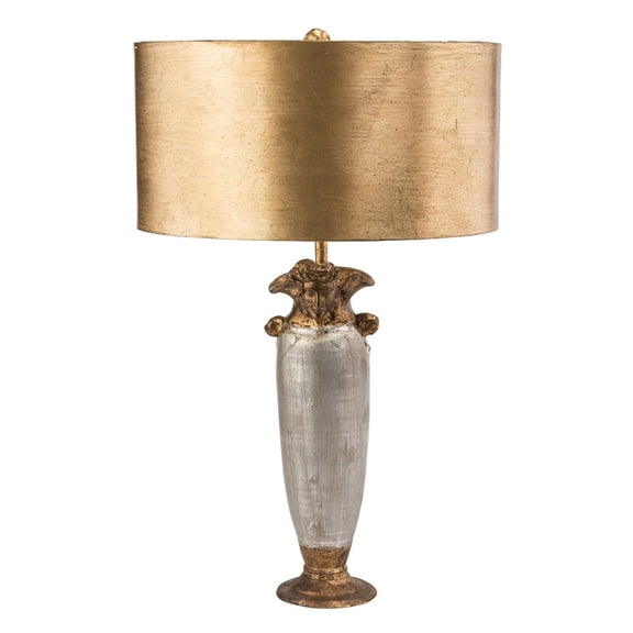 Lucas McKearn Bienville Transitional Resin Table Lamp in Gold/Silver Leaf