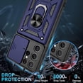 thumbnail image 5 of Compatible with Samsung Galaxy S21 Ultra case,S21 Ultra Case with HD Screen Protector with Slide Camera Cover, 360°Rotation Ring Kickstand [Military Grade] Case for Galaxy S21 Ultra,Blue, 5 of 15