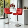 thumbnail image 6 of Yaheetech 2pcs Adjustable Bar Stool PU Leather Counter Stool with Backrest Red, 6 of 7