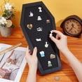 thumbnail image 3 of 1pc Coffin Pin Display Board 15.7x7.8x0.7inch Bulletin Display Board Wall Mounted Felt Board with Black Wood Frame for Brooch Pin Display Office Home Decor Black, 3 of 5