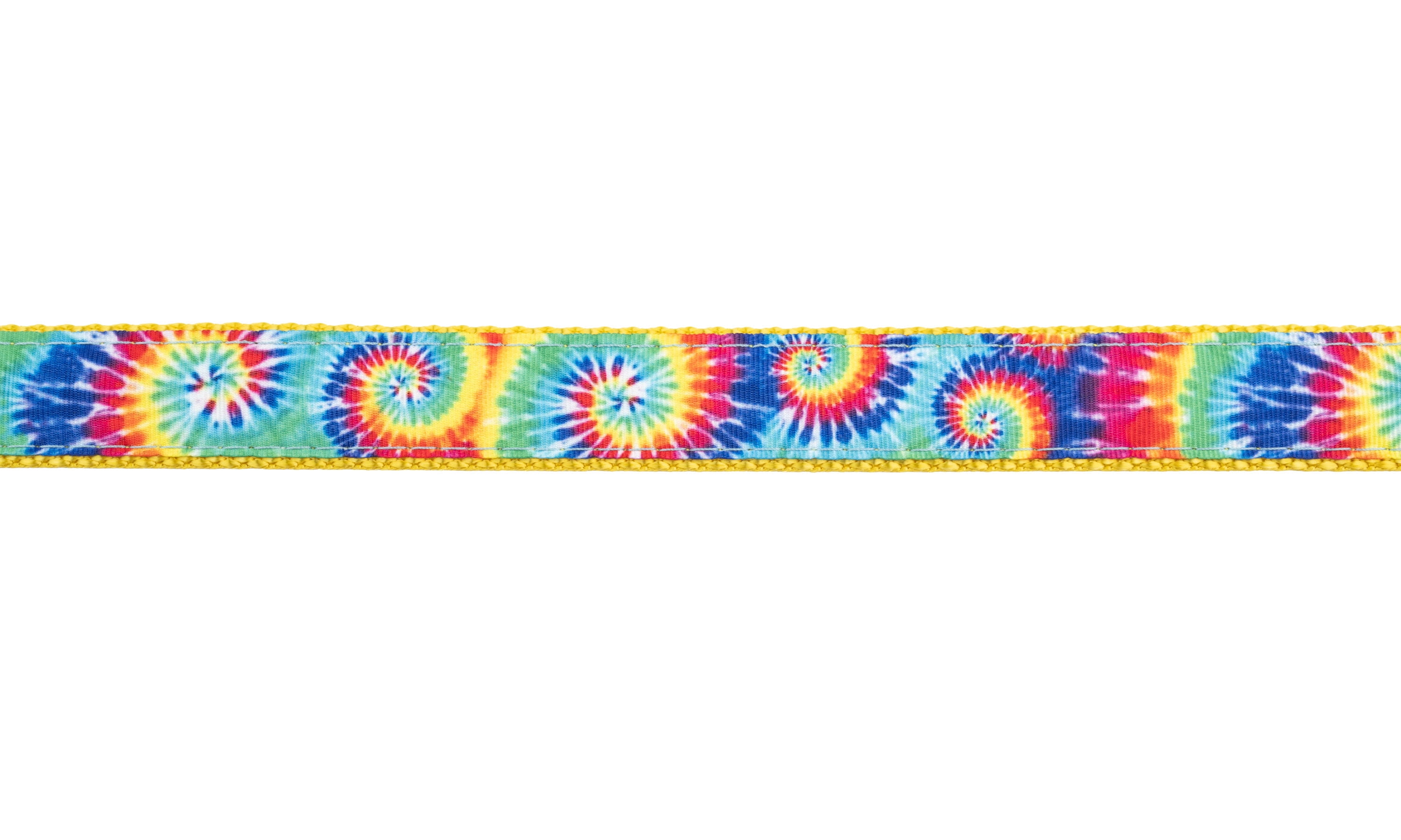 Country Brook Design - Classic Tie Dye Ribbon on Gold Nylon Webbing (3/4 Inch, 50 Yards)