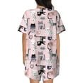 thumbnail image 3 of Kdxio Cat Print Pajamas Sets for Women Short-Sleeved Pjs with Lounge Shorts Two Piece Sleepwear S-4XL, 3 of 9