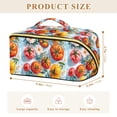 thumbnail image 4 of FORMRS Makeup Bag Travel Cosmetic Organizer for Women Fold Flat Zipper Pouch with Handle, Watercolor Tomatoes, 4 of 8