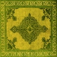thumbnail image 1 of Ahgly Company Machine Washable Indoor Square Oriental Yellow Industrial Area Rugs, 7' Square, 1 of 4