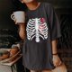 thumbnail image 2 of Camiseta de mujer Camisetas de esqueleto Camiseta de manga corta divertida Camiseta estampada Tops Blusa Regalo para mujer Fridja  zx2232, 2 of 6