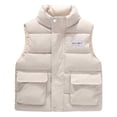 thumbnail image 2 of YUNAFFT Kids Sleeveless Puffer Vest Quilted Stand Collar Lightweight Warm Outerwear 4-10Y, Nylon Spandex Matte Finish Versatile Winter Clothing, 2 of 5