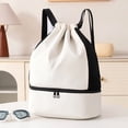 thumbnail image 4 of Swimming Backpack Dry Wet Separation Waterproof Gym Bag Drawstring Backpack Shoe Compartment Travel Sports Bag Beach Pool Gear Storage Bag Outdoor Activity, 4 of 6
