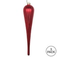 thumbnail image 3 of Vickerman 11" Red Matte Glitter Drop Christmas Ornament, Set of 3, 3 of 3