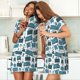 thumbnail image 4 of Easygdp Modern Furniture Camisón de manga corta para mujer, informal, estampado, 4 of 6