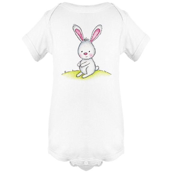 A Cute Bunny On Green Lawn Bodysuit Infant -Image by Shutterstock,  12 Months